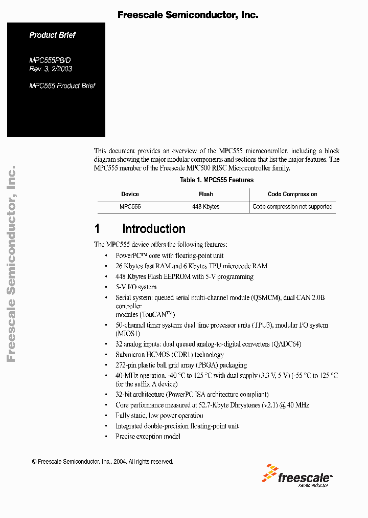 MPC555LFMVR40_7224915.PDF Datasheet