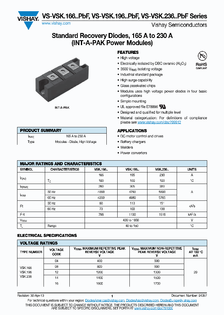 VSKC166-16PBF_7225480.PDF Datasheet