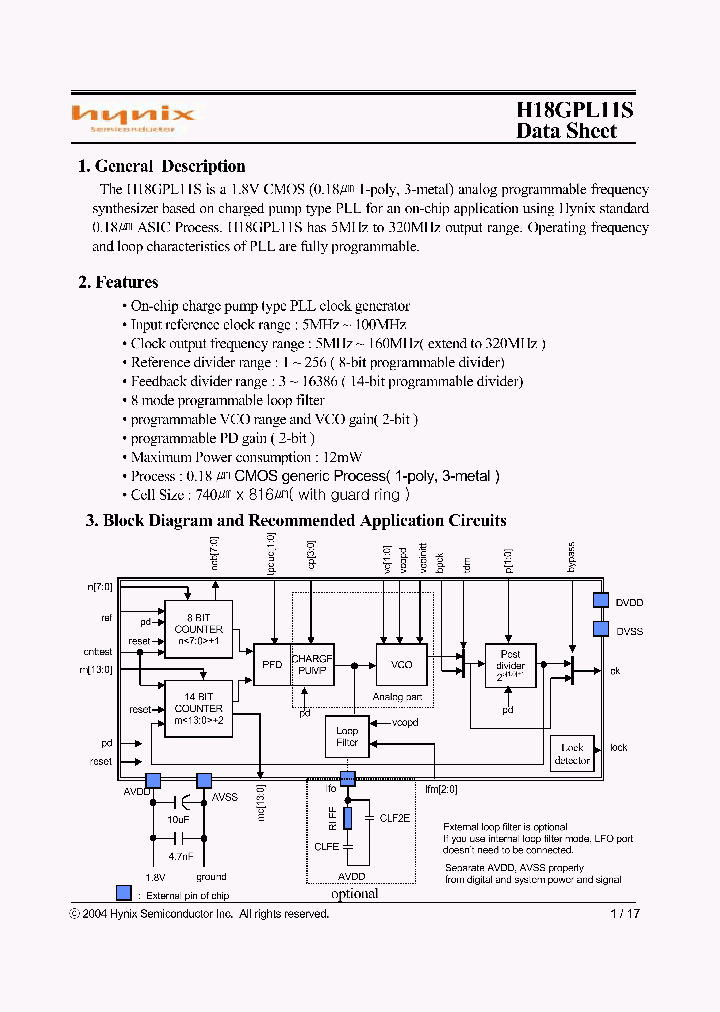 HYNIXSEMICONDUCTORINC-H18GPL11S_7226922.PDF Datasheet