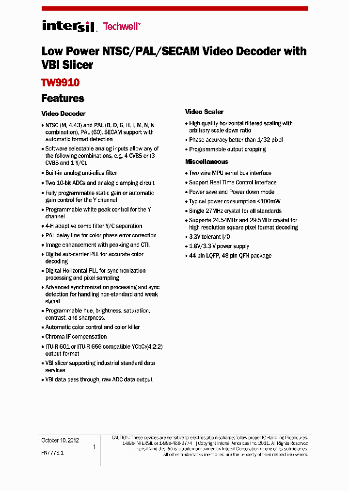 TW9910_7231162.PDF Datasheet