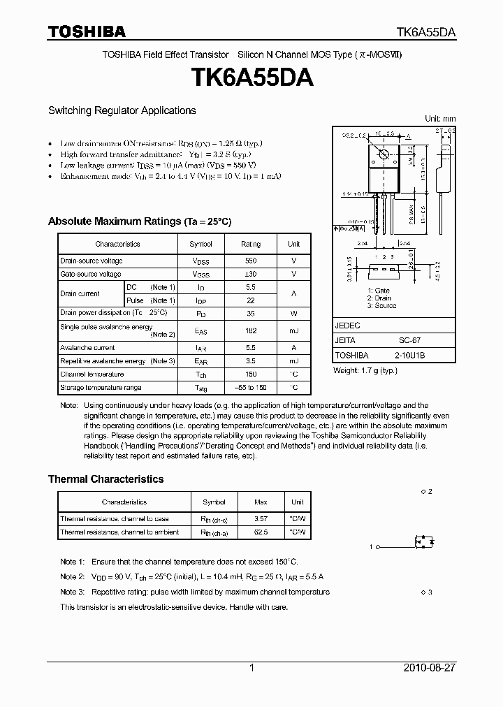 TK6A55DA_7232886.PDF Datasheet