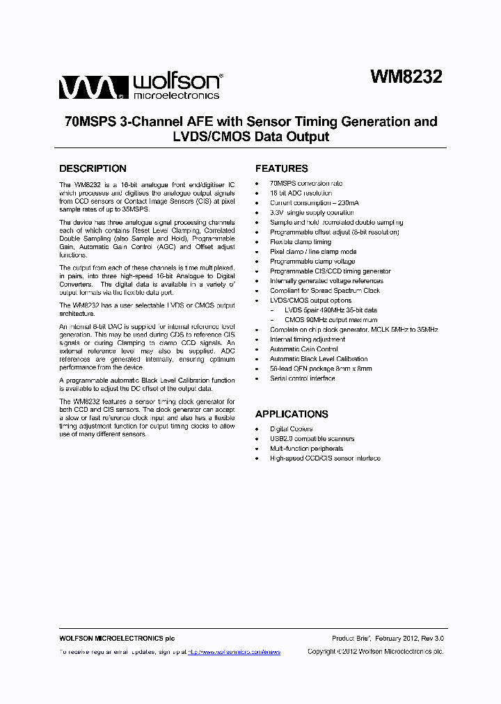 WM8232_7233762.PDF Datasheet