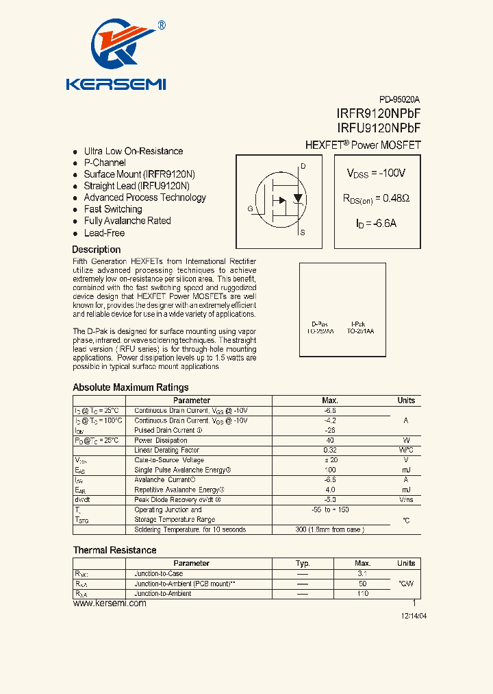IRFU9120NPBF_7233811.PDF Datasheet