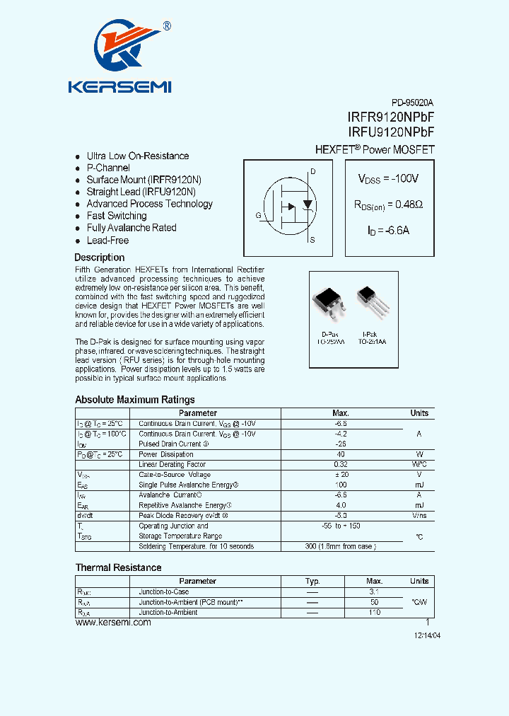 IRFU9120NPBF_7233813.PDF Datasheet