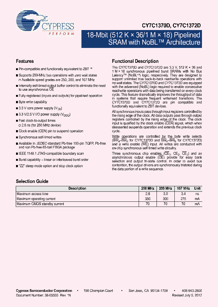 CY7C1370D-167AXC_7234184.PDF Datasheet
