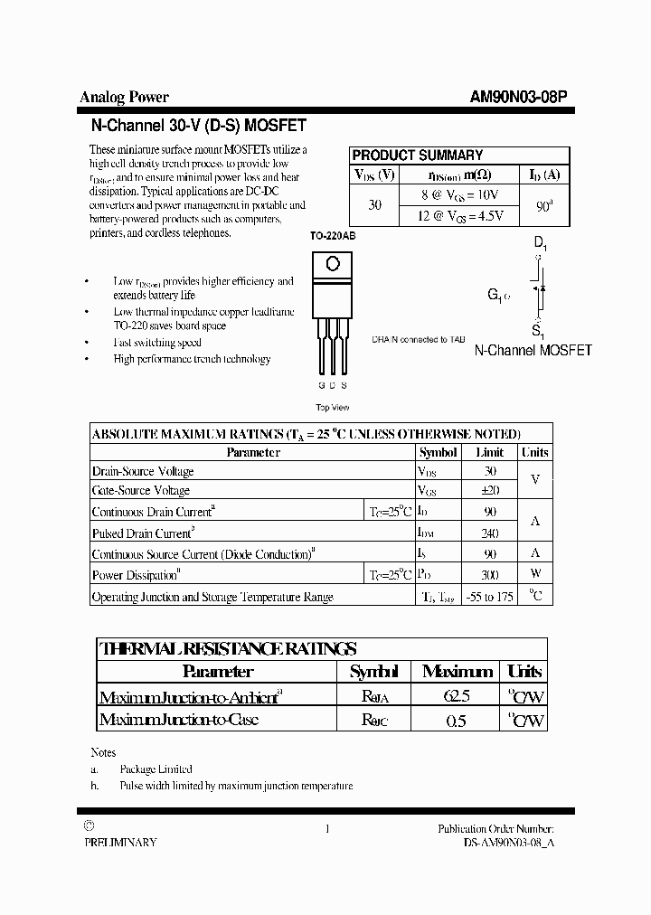 AM90N03-08P_7235285.PDF Datasheet