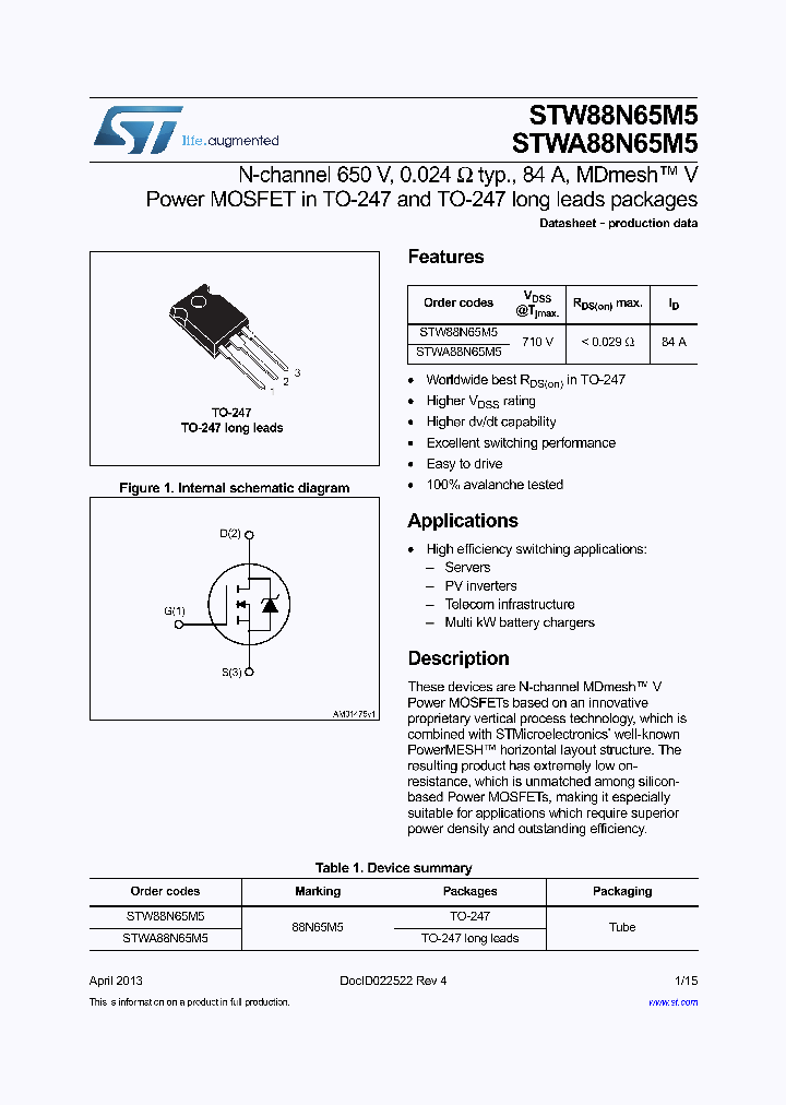 STW88N65M5_7235724.PDF Datasheet