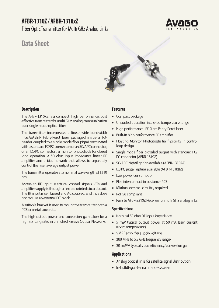 AFBR-1310Z_7236074.PDF Datasheet