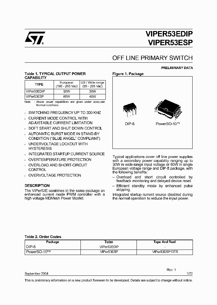VIPER53EDIP_7236321.PDF Datasheet