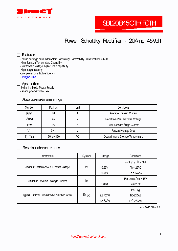 SBL20B45CTH_7236650.PDF Datasheet