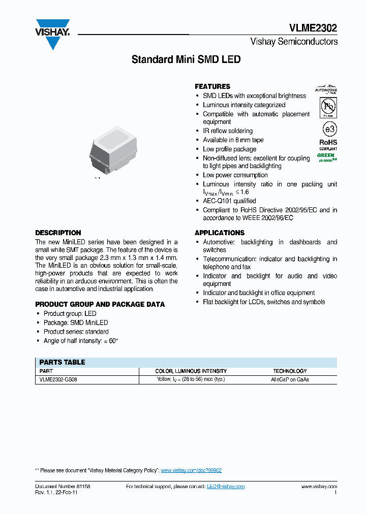 VLME2302-GS08_7236716.PDF Datasheet