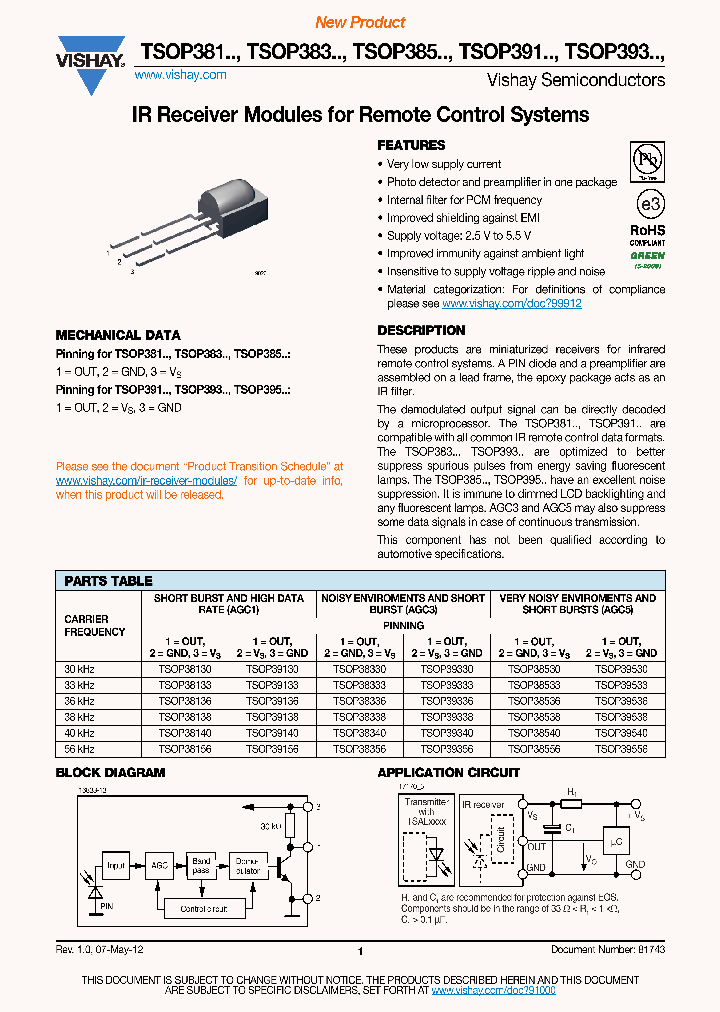 TSOP381_7237909.PDF Datasheet