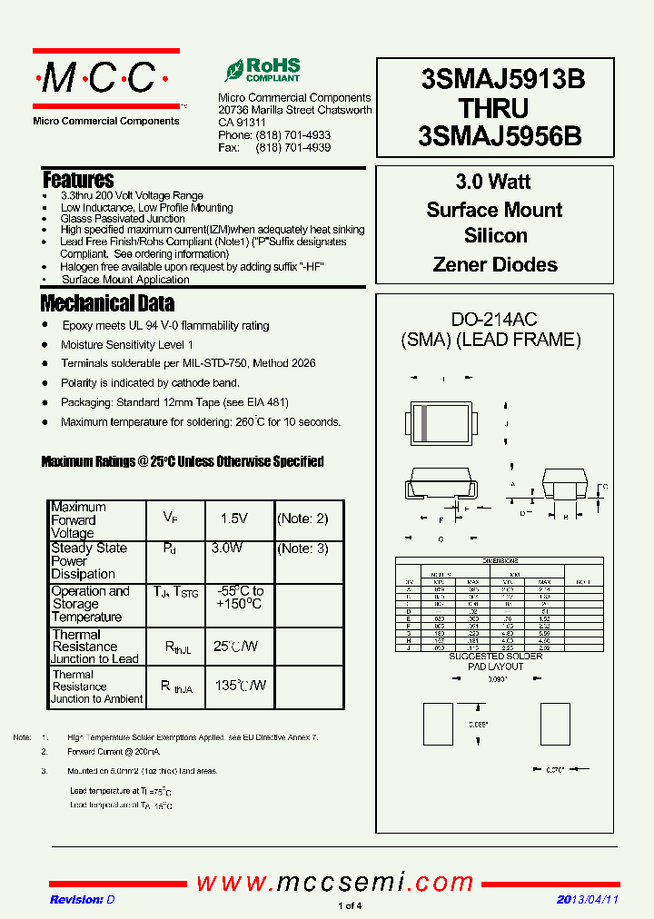 3SMAJ5913B_7239481.PDF Datasheet