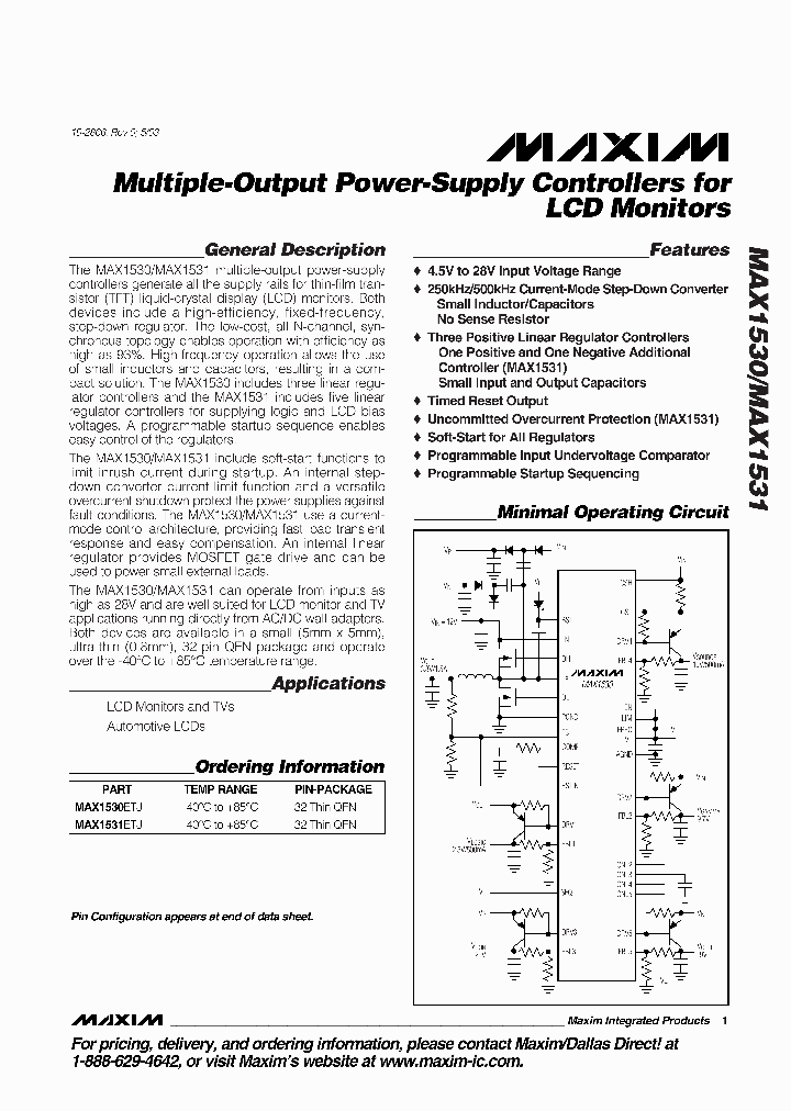 MAXIMINTEGRATEDPRODUCTSINC-MAX1530ETJ_7240616.PDF Datasheet