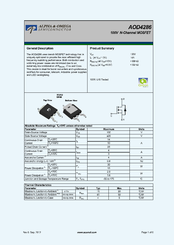 AOD4286_7240752.PDF Datasheet