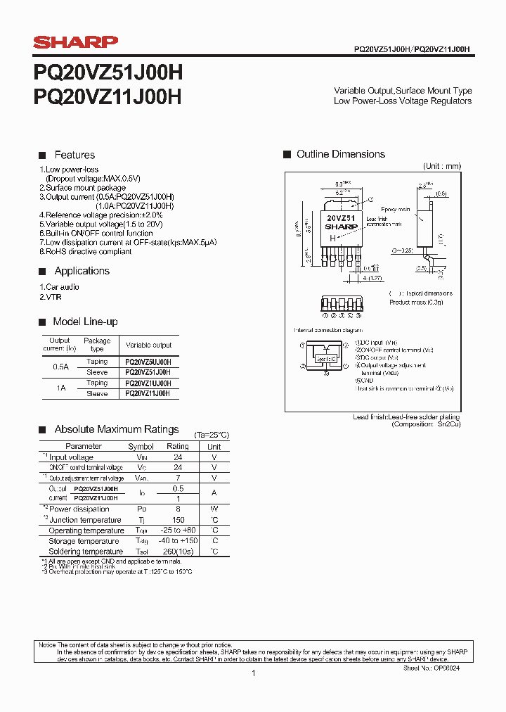 SHARPELECTRONICSCORP-PQ20VZ1UJ00H_7241915.PDF Datasheet