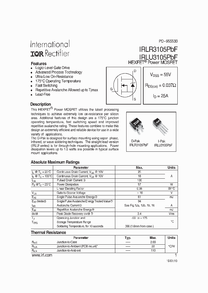 IRLR3105PBF_7242693.PDF Datasheet