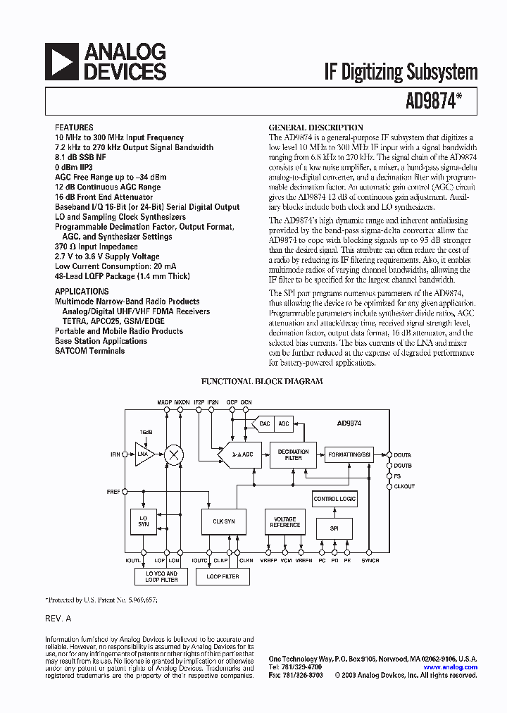 AD9874ABSTZ_7242713.PDF Datasheet
