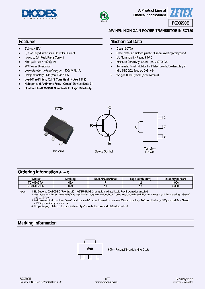 FCX690BTA_7243498.PDF Datasheet