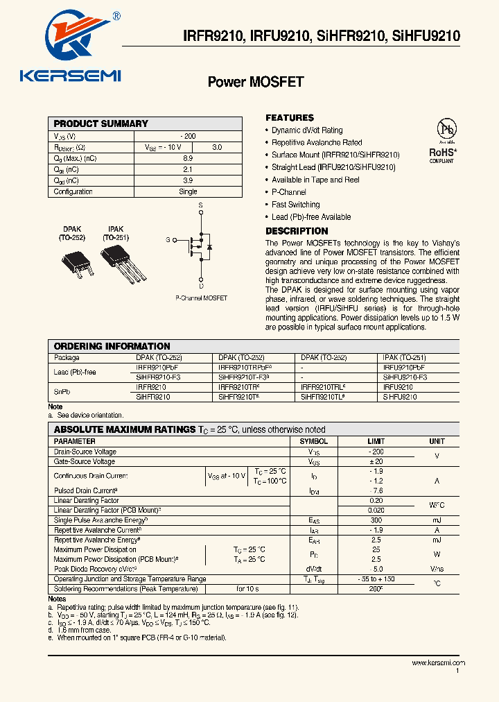 IRFR9210TR_7244458.PDF Datasheet