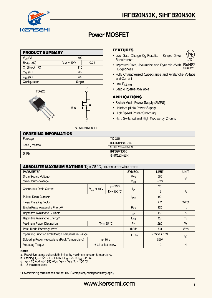 IRFB20N50K_7244572.PDF Datasheet