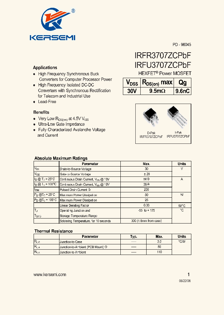 IRFR3707ZCPBF_7244767.PDF Datasheet