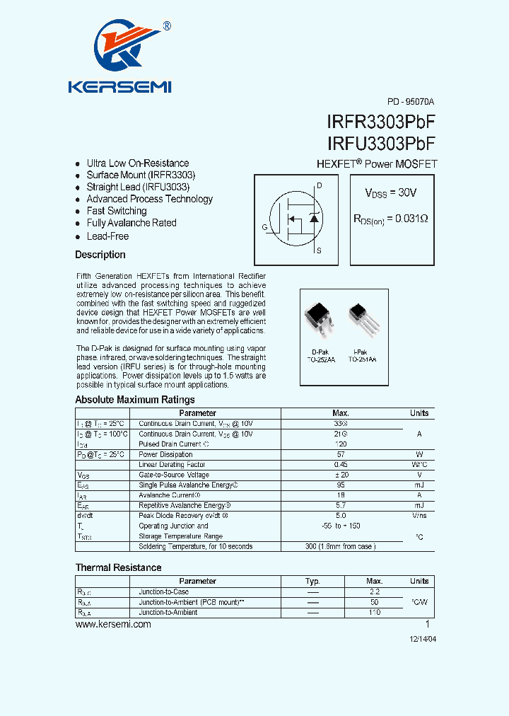 IRFU3303PBF_7246323.PDF Datasheet