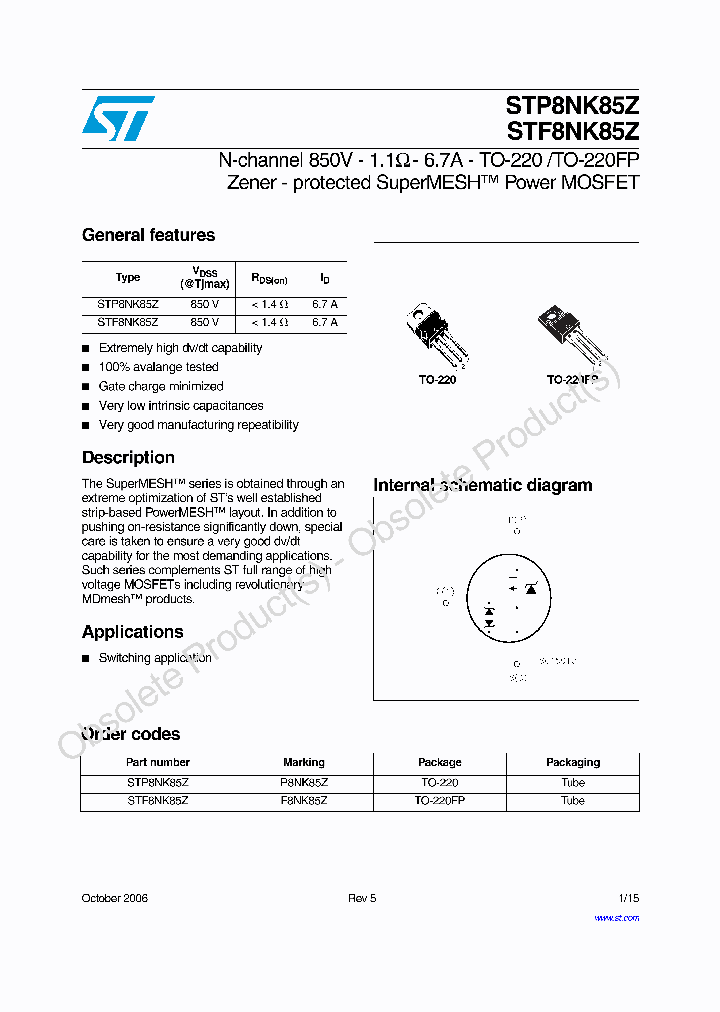 STF8NK85Z_7247093.PDF Datasheet