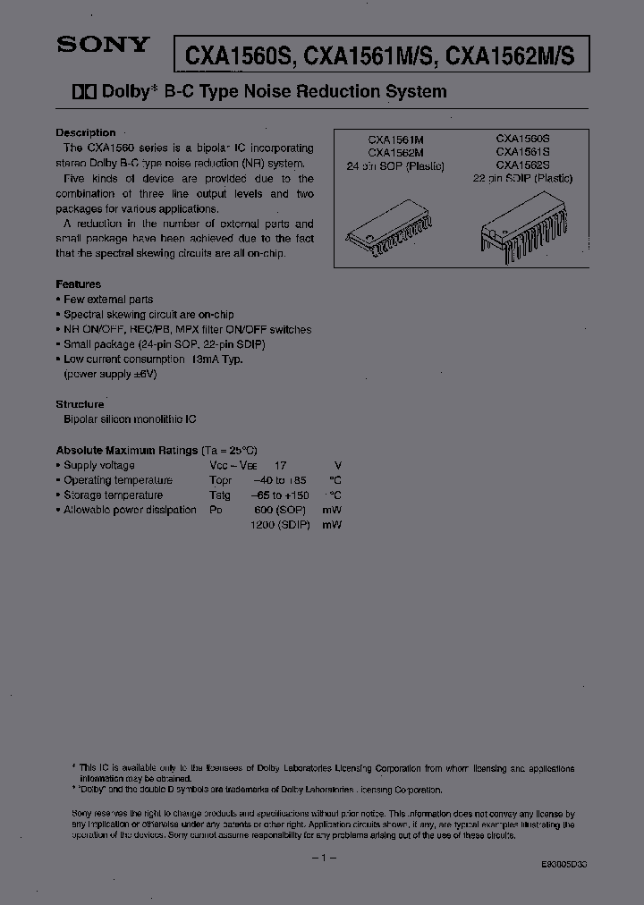CXA1562M_7249582.PDF Datasheet