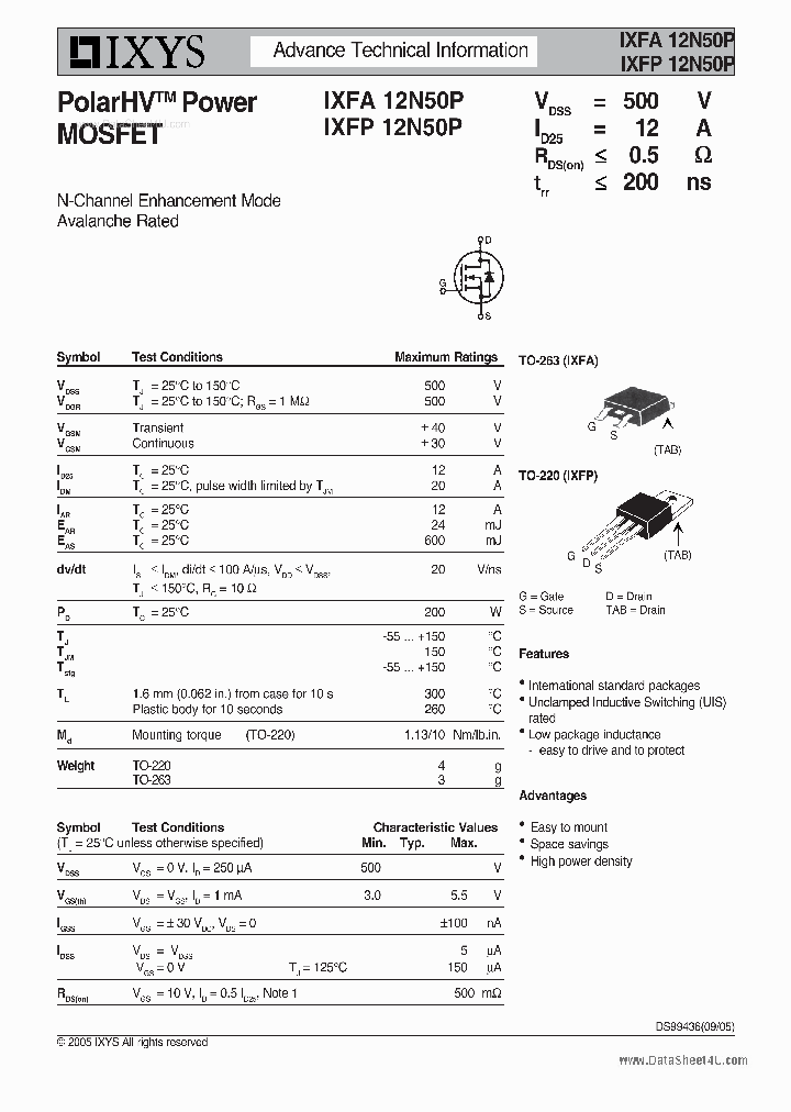 IXFA12N50P_7249815.PDF Datasheet