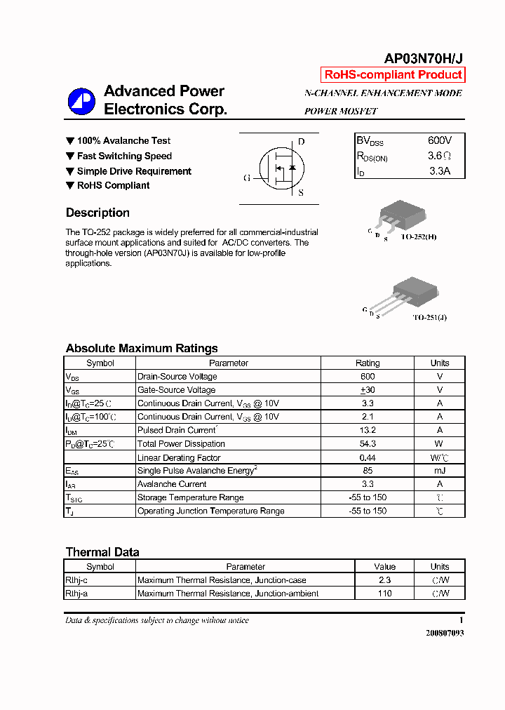 AP03N70HJ_7250243.PDF Datasheet