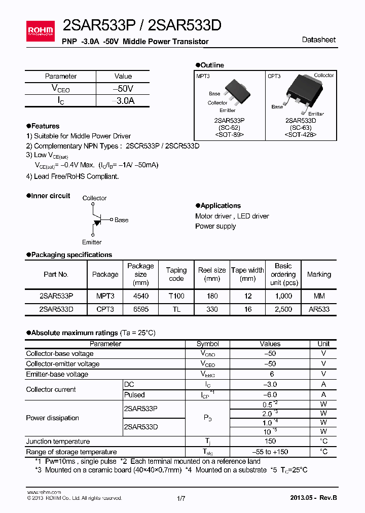 2SAR533D_7250594.PDF Datasheet