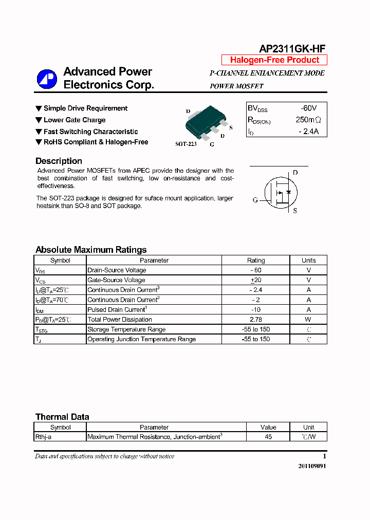 AP2311GK-HF_7251837.PDF Datasheet