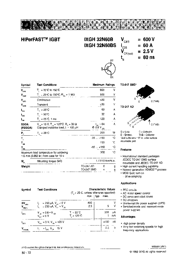 IXGH32N60BS_7252487.PDF Datasheet