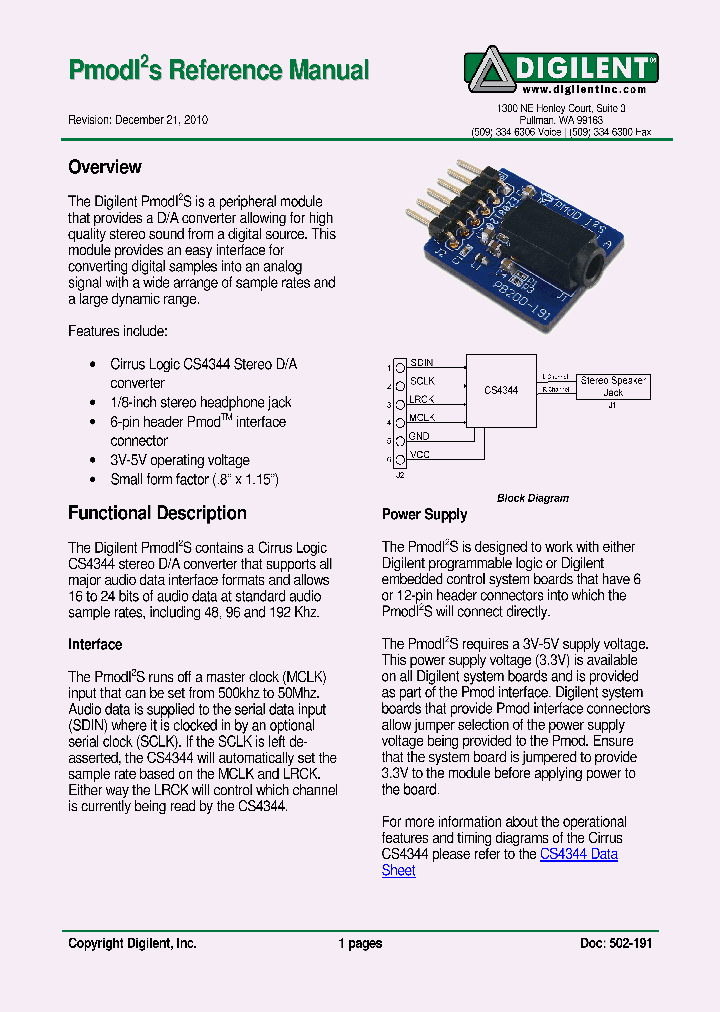 PMODI2SRM_7252991.PDF Datasheet