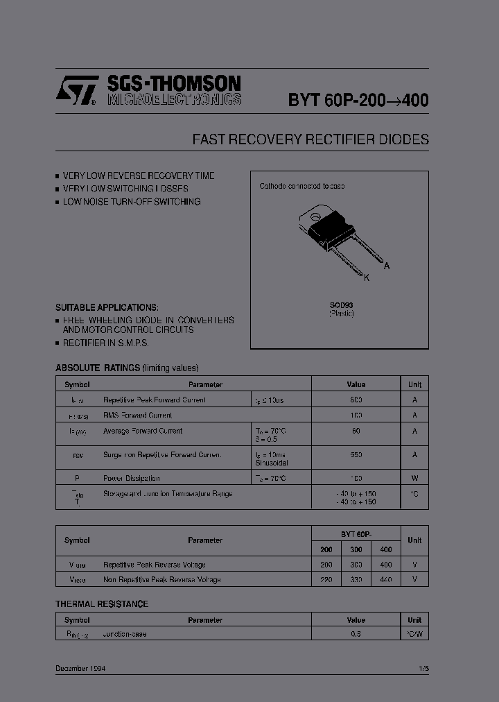 STMICROELECTRONICS-BYT60P-300_7254219.PDF Datasheet