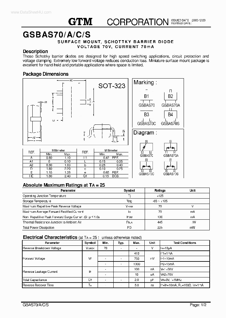 GSBAS70A_7255829.PDF Datasheet