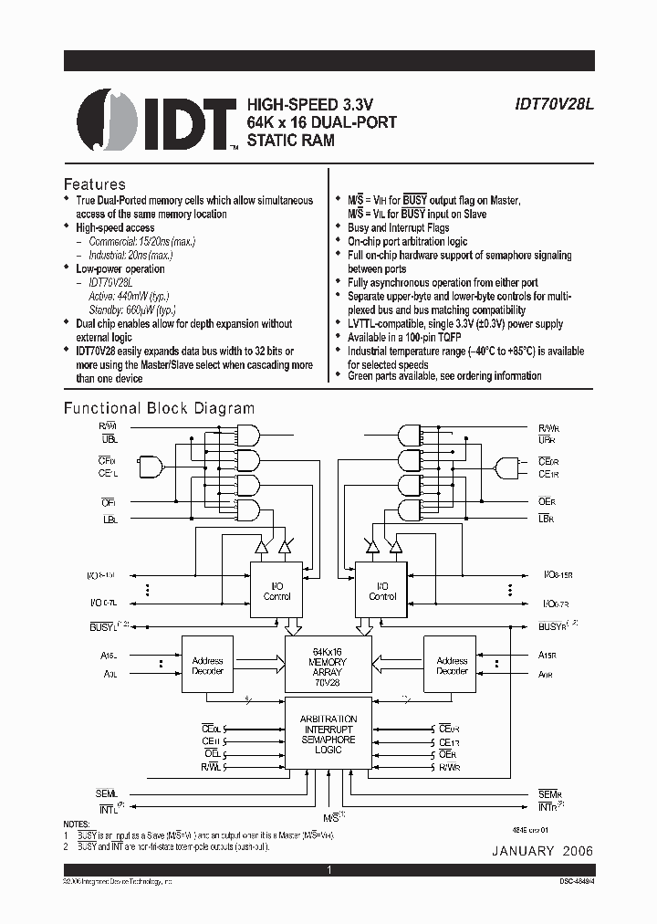 IDT70V28L20PFGI8_7263395.PDF Datasheet