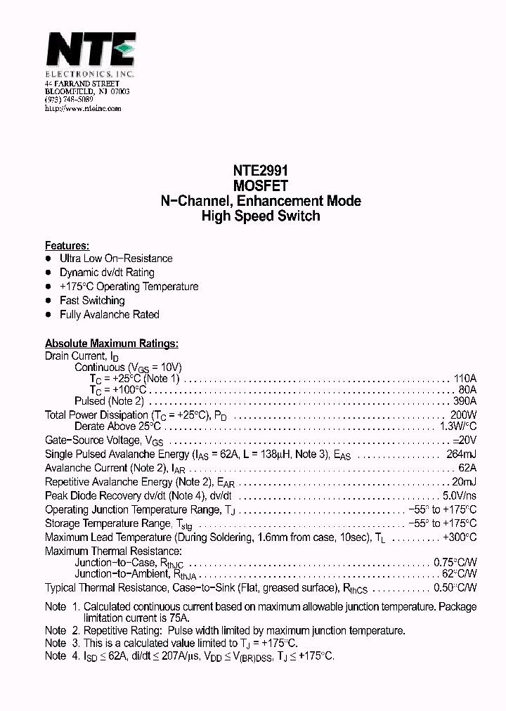 NTE2991_7263481.PDF Datasheet