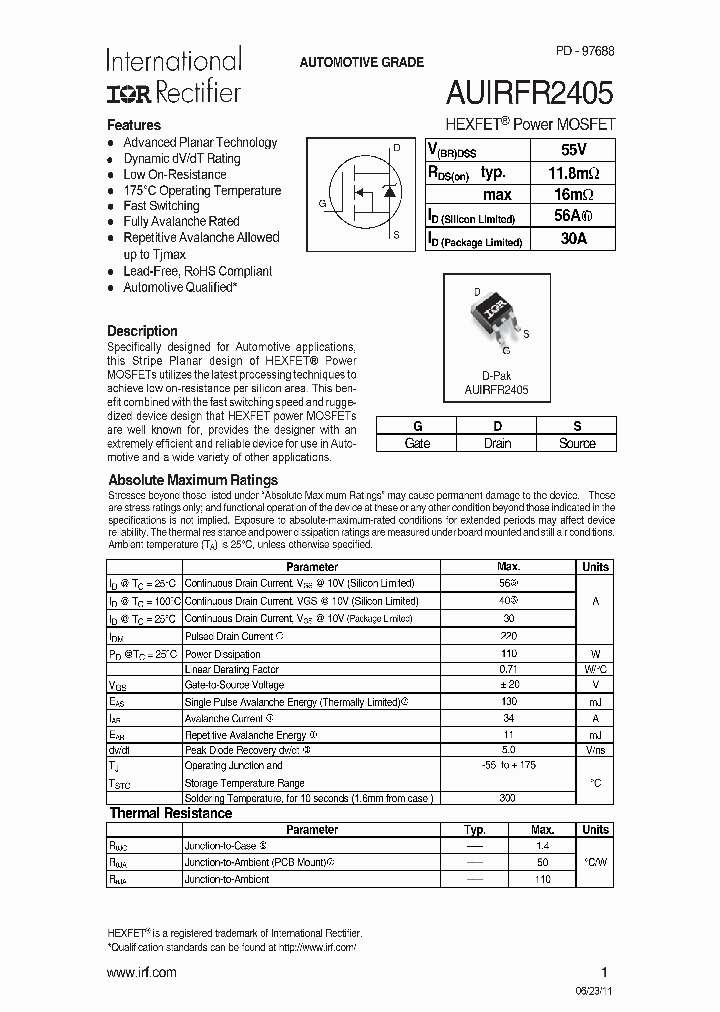 AUIRFR2405_7264646.PDF Datasheet
