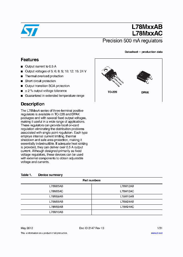 L78M10ABDT-TR_7265053.PDF Datasheet