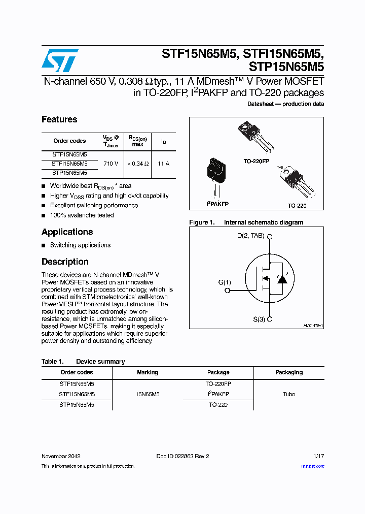 STF15N65M5_7265188.PDF Datasheet