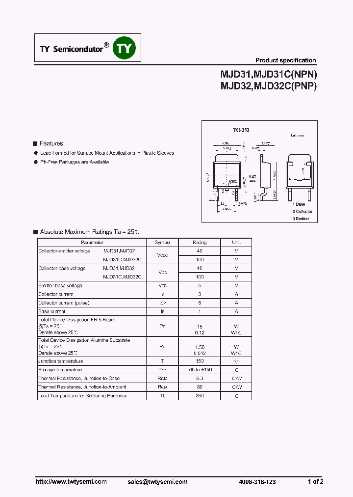 MJD31_7265492.PDF Datasheet