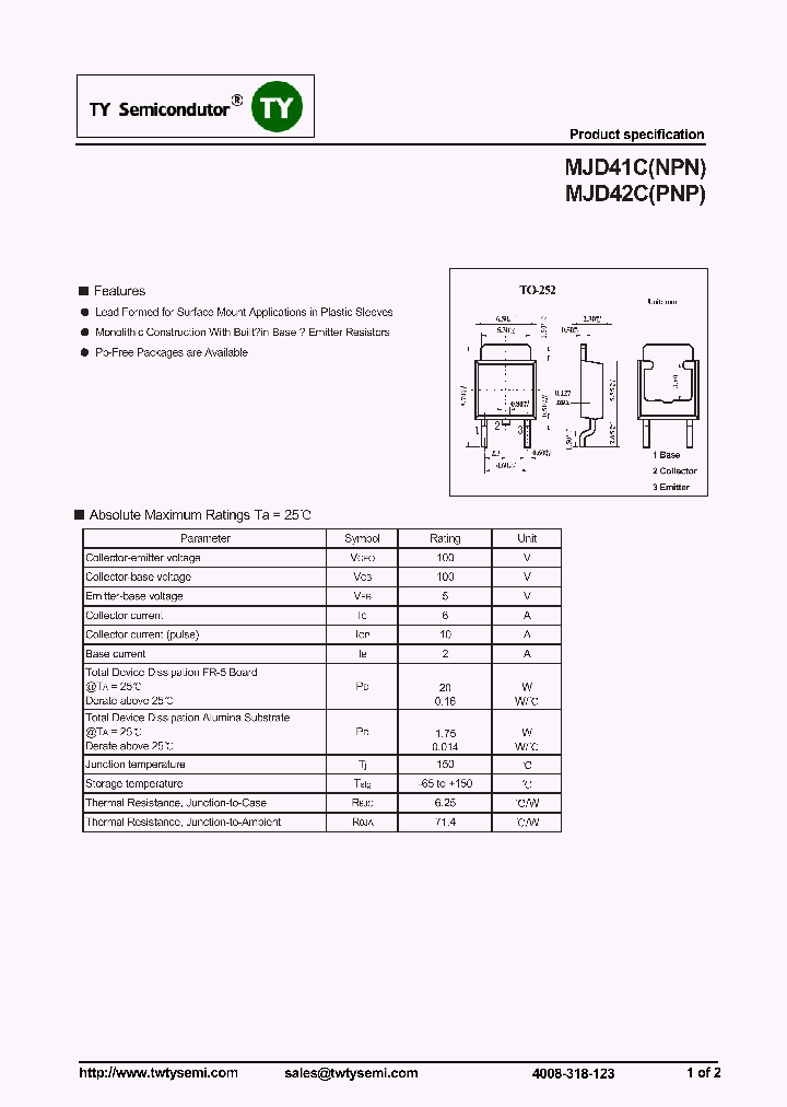 MJD41CNPN_7265885.PDF Datasheet