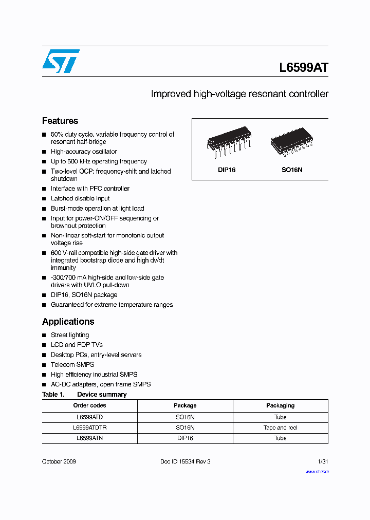 L6599ATD_7267515.PDF Datasheet
