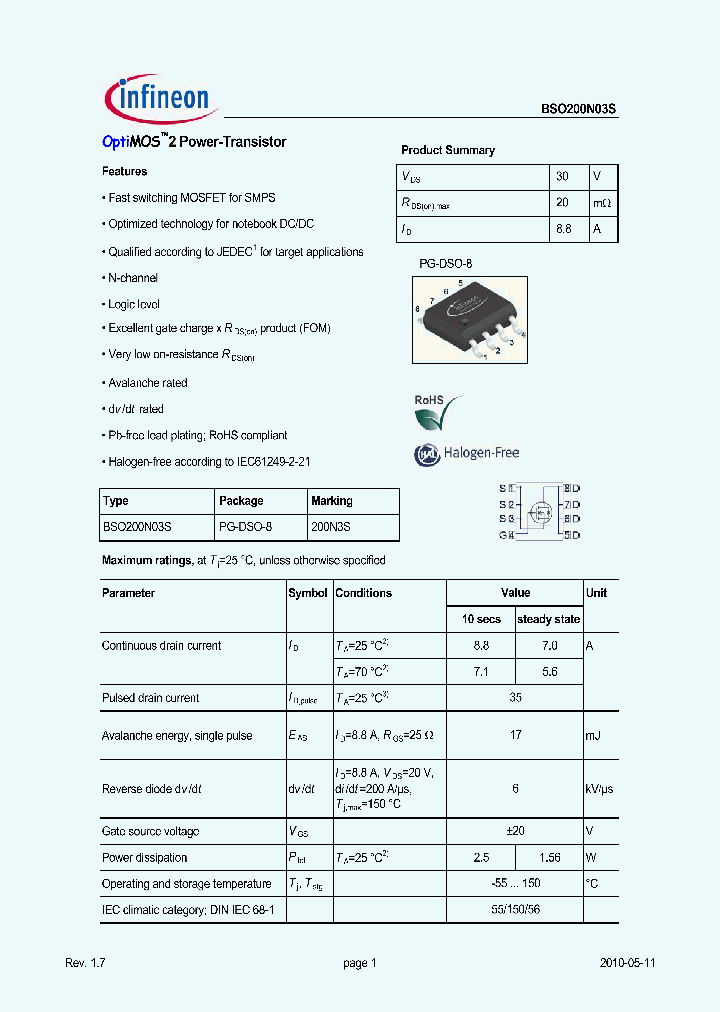 BSO200N03S_7272112.PDF Datasheet
