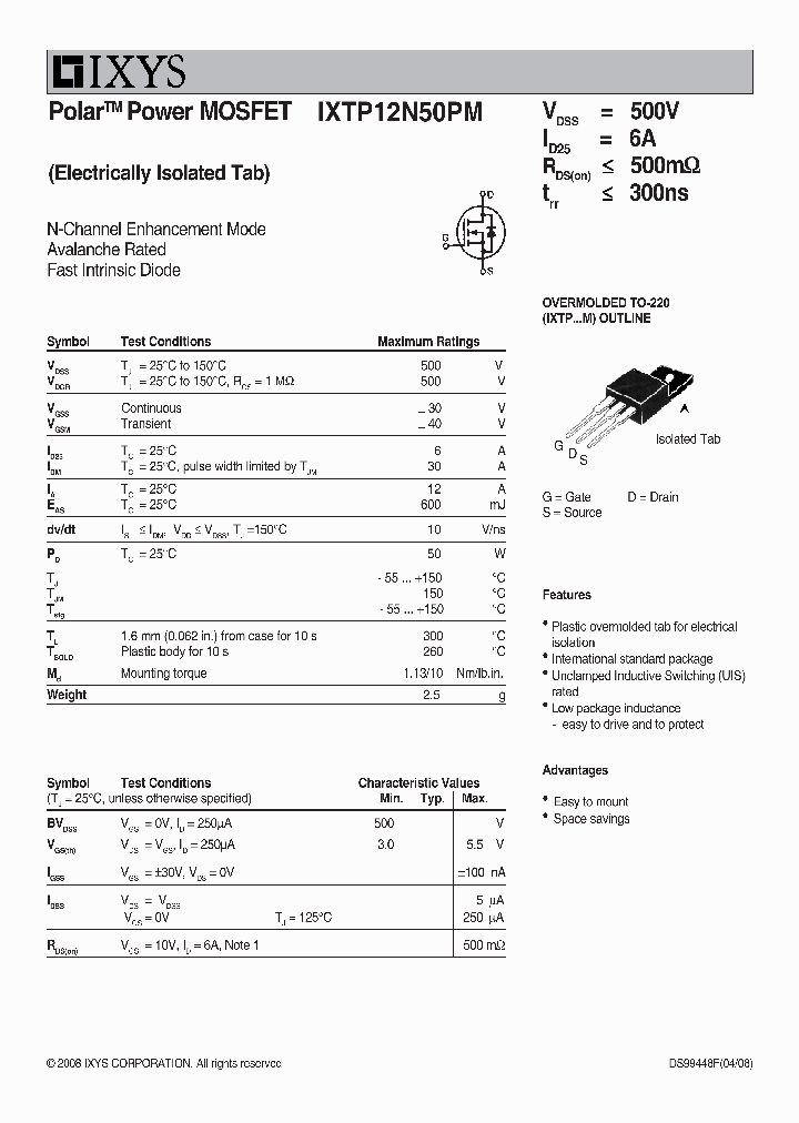 IXTP12N50PM_7277098.PDF Datasheet