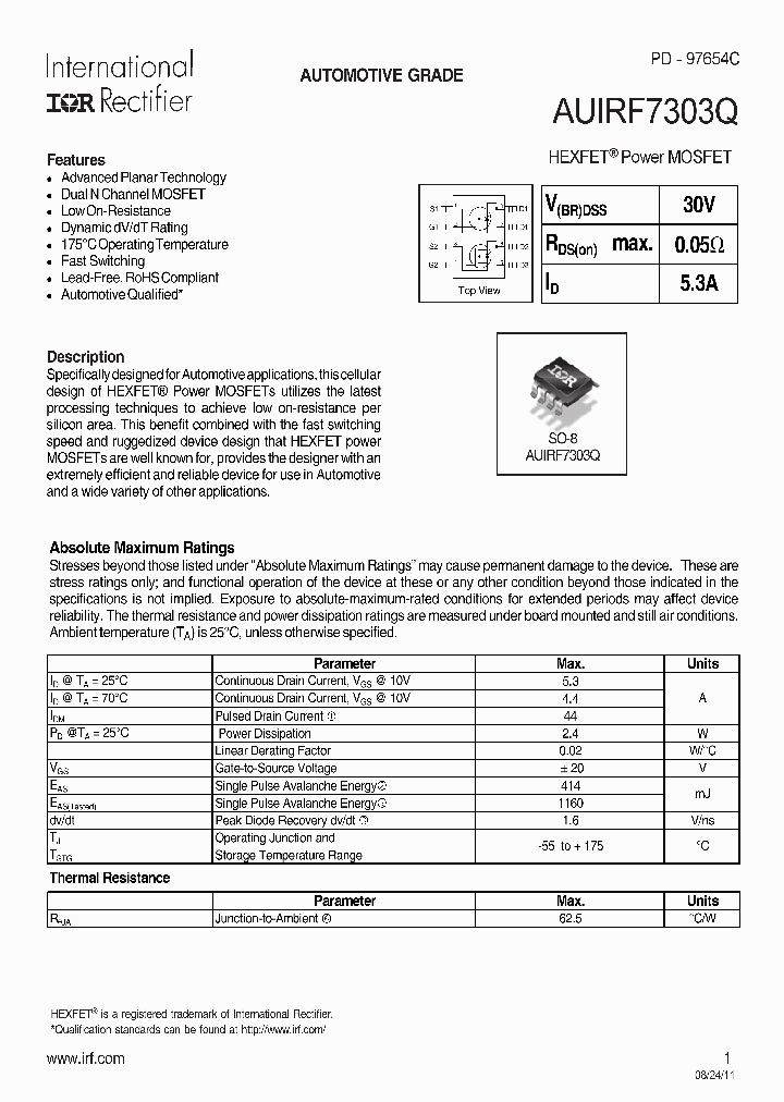 AUIRF7303QTR_7279712.PDF Datasheet