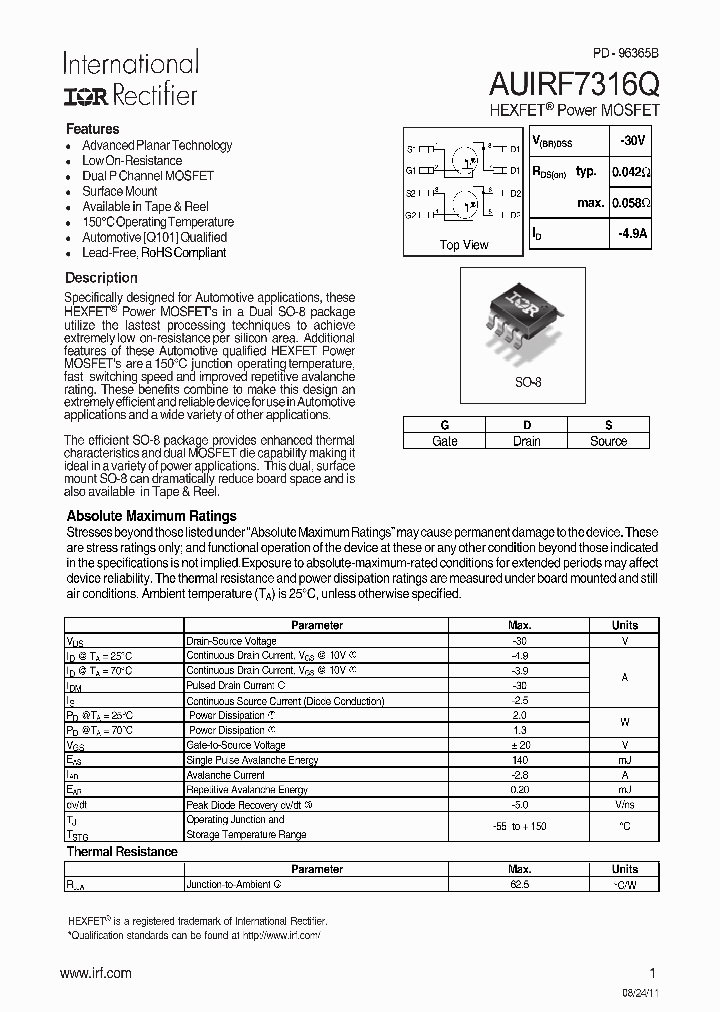 AUIRF7316Q_7279720.PDF Datasheet