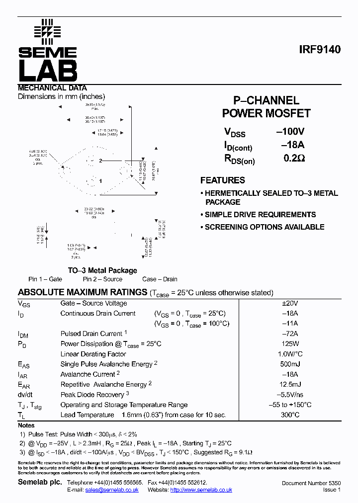 SEMELABLTD-IRF9140R1_7280622.PDF Datasheet
